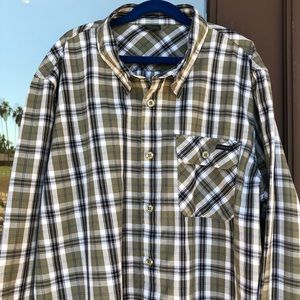 Oakley Green/Black Plaid Long Sleeve Shirt L